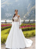 Ivory Lace Satin Button Back Wedding Dress